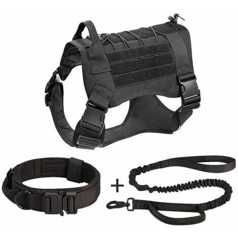 LEJETI Avec Pochette Et Patch Gilet Tactique Harnais Militaire Pour Chien Sans Traction Pour Chien Grande De Taille Harnais Pour Chien De Service Pour L'Entraînement La Randonnée LMLY