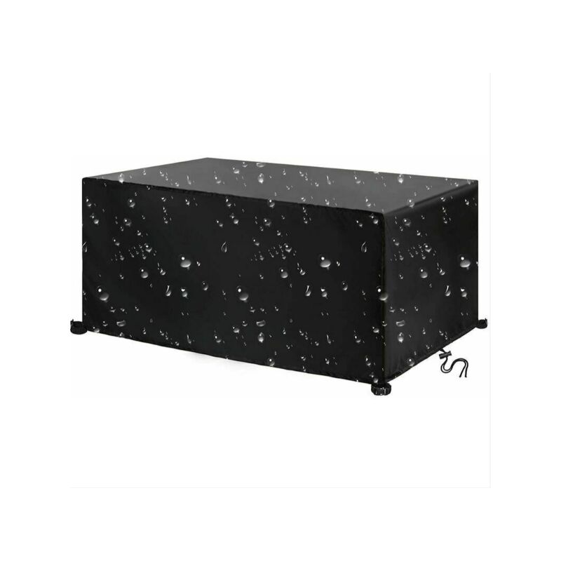 Leju Art Housse de Salon Jardin, 420 Tissu Oxford Protection Jardin ImperméAble RéSistance Au Vent Anti-UV Bache Table Rectangulaire