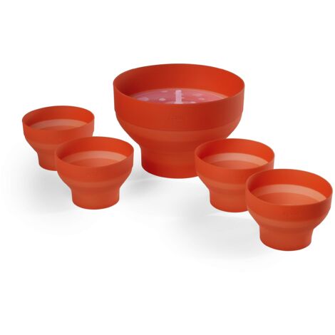 Lékué 0200227R10M019, Set microonde con stampo in silicone, rosso, XL