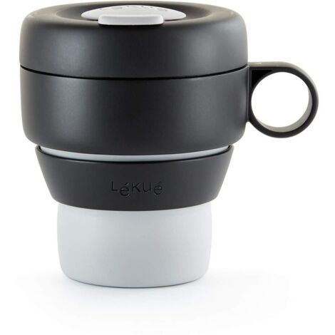 Lékué 301050 Tazza Per Tè e Caffè In Polipropilene, Grigio, 1 Unità, Confezione da 1, 350 ml