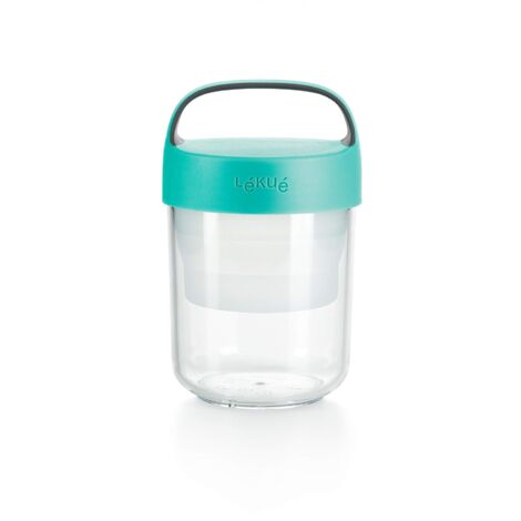 Lékué Contenitore Ermetico per Conservare e Trasportare Qualsiasi Tipo di Alimento, 400 ml, Blu Corallo