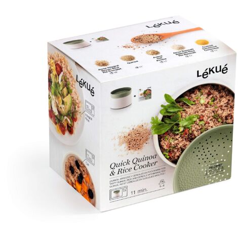 Lékué - Contenitore per preparare Quinoa, riso e cereali in pochi minuti, colore: Verde