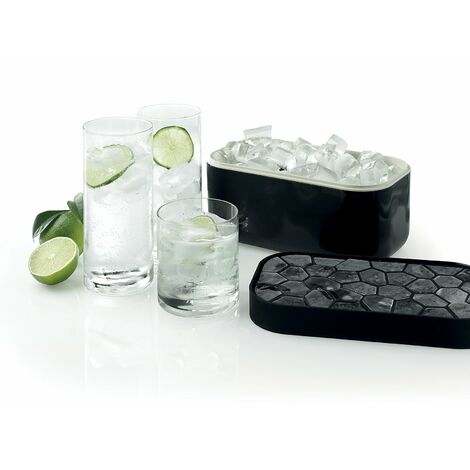 Lékué Ice Box - Vaschetta cubetti ghiaccio, color nero