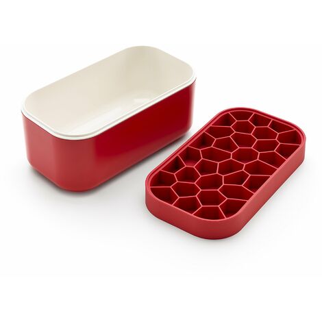 Lékué Scatola per cubetti di ghiaccio, rossa, centimetri