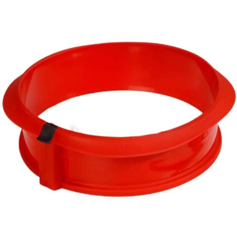 Lékué - Stampo Tondo Apribile con Piatto in Ceramica, Duo, 23 cm, Rosso