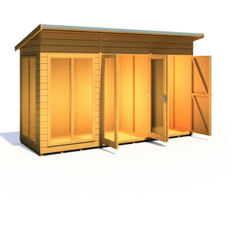 Lela 12x4 Summerhouse including Storage - L125.8 x W357 x H229.9 cm