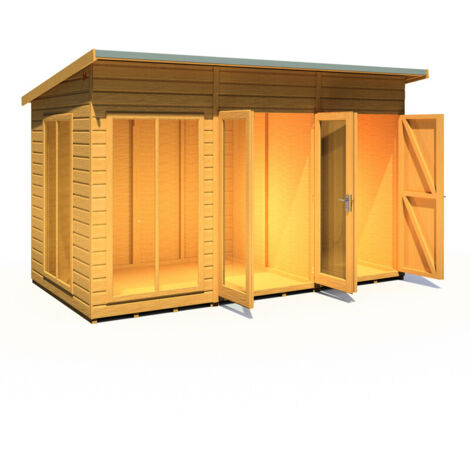 Lela 12x6 Summerhouse including Storage - L185.8 x W357 x H228.4 cm