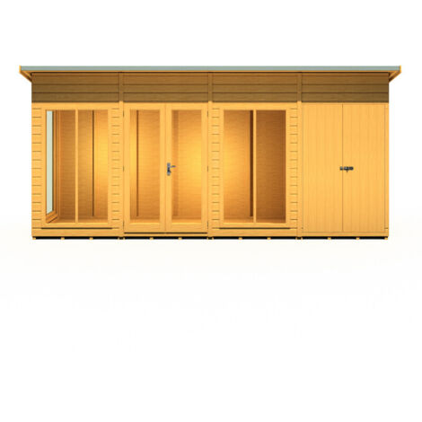 Lela 16x4 Summerhouse including Storage - L125.8 x W476 x H229.9 cm