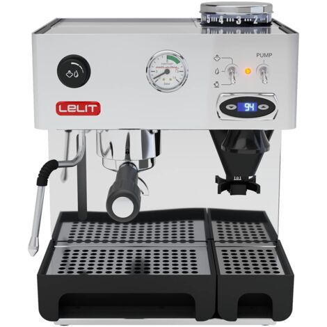 Lelit PL042TEMD Anita, Macchina da caffè prosumer con macinacaffè Integrato e TermoPID, 1200 W, 2 Cups, Acciaio Inossidabile, Argento