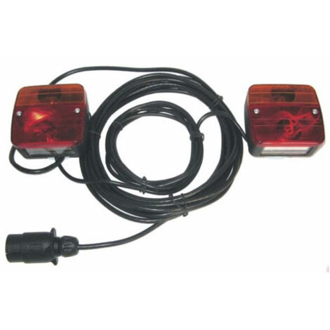Lem Select – Kit éclairage à feux carrés à visser 7,5 m – 2 feux halogènes 105x97x50 – Câble d'alimentation 7 m – Pour remorques et caravanes