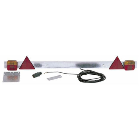 Lem Select – Rampe d'éclairage complète réglable 1180-1720 mm – Câble 5 conducteurs 7,5 m – 2 catadioptres triangulaires rouges – 1 prise mâle 7 broches 12V