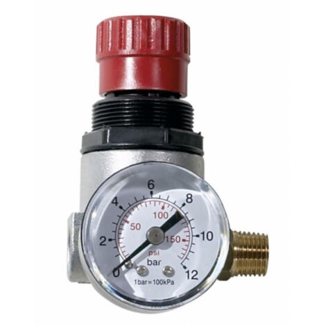 Lem Select – Régulateur de pression air comprimé – Manomètre intégré – Compatible tuyaux 1/4' – Filtre et régulateur pour systèmes pneumatiques