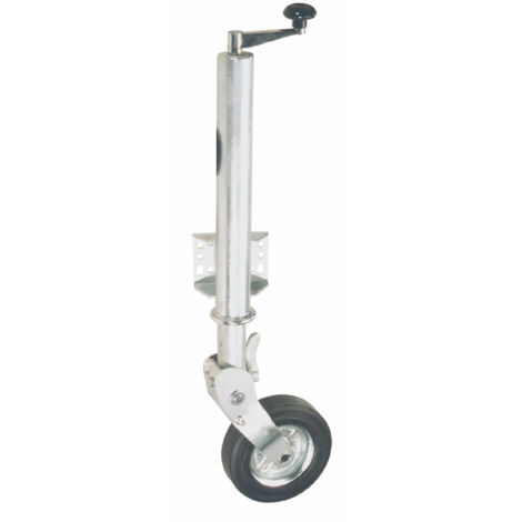 Lem Select – Roue jockey légère basculante 60 mm – Platine de fixation à visser – Charge maximale 400 kg – Support tubes acier galvanisé Ø 60 mm