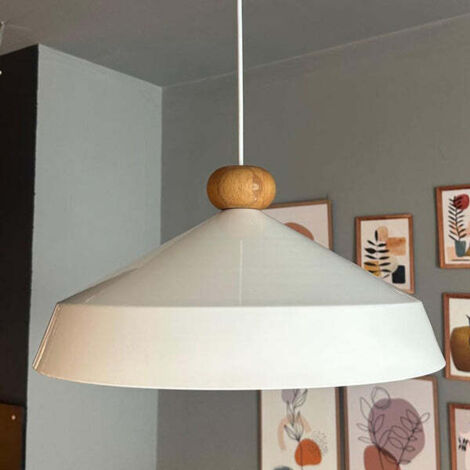 Lema Lustre Blanc Simple Avec Tête de Lit en Bois, Lampe Suspendue Pour Restaurant, Café et Salon