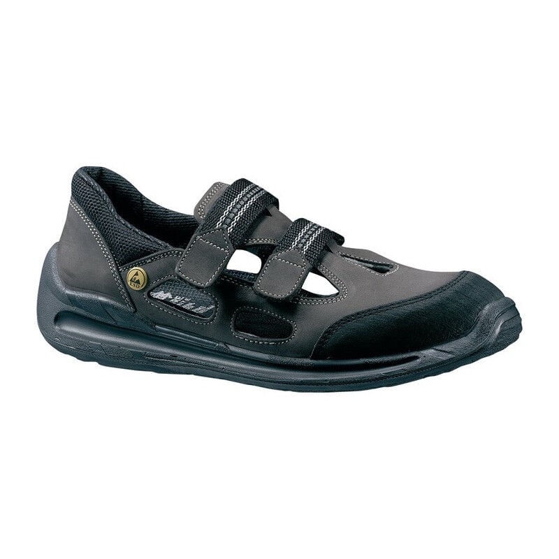 Sandale de sécurité Dragster-1240 taille 47 marron/noir cuir nubuck S1 en 20345 - Noir