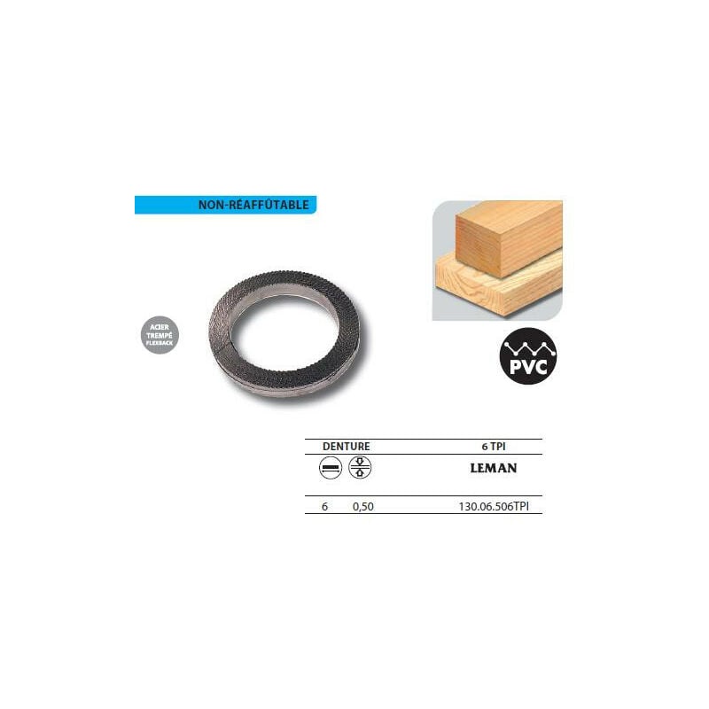 Leman - 1 Rouleau de 50 mètres Lame scie à ruban en acier trempé Flexback 6x0,5 6TPI