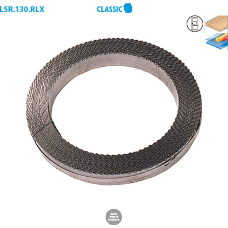 LEMAN 1 Rouleau de 50 m&egrave;tres Lame scie &agrave; ruban en acier tremp&eacute; Flexback 20x0,80 3TPI - 