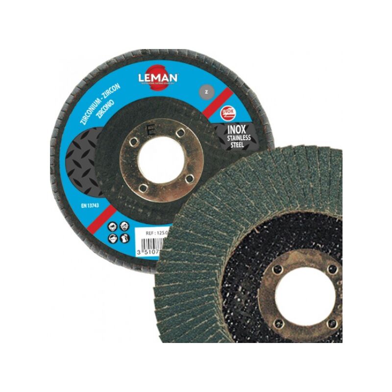 Leman - 10 x Disques double lamelles zirconium 125 mm Grain 60