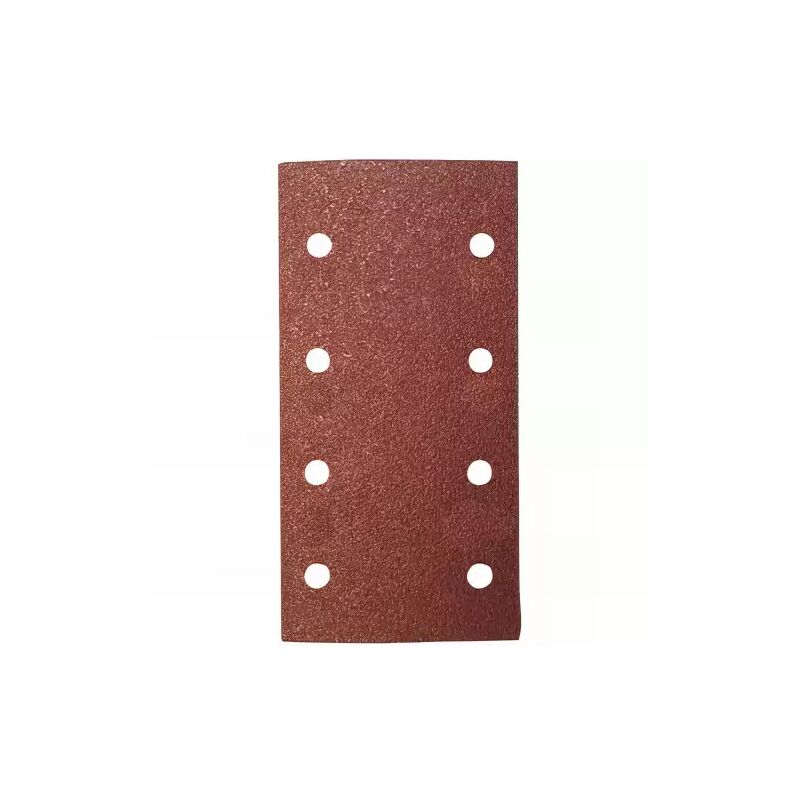 LEMAN 115230.10.82 Lot de 8 patins auto-agrippant corindon - 115 x 230 mm Grain 80 - 10 trous bois/métal