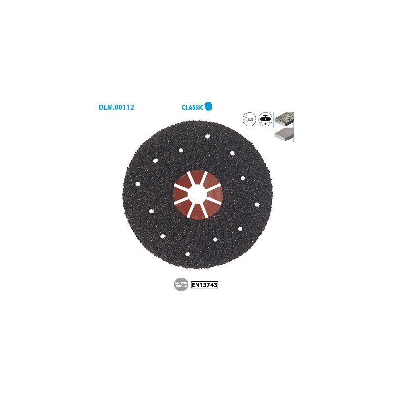 Leman - Boite de 10 disques semi-rigide pour pierre Classic ø 125 Grain 80 Alésage 22,23mm Plat