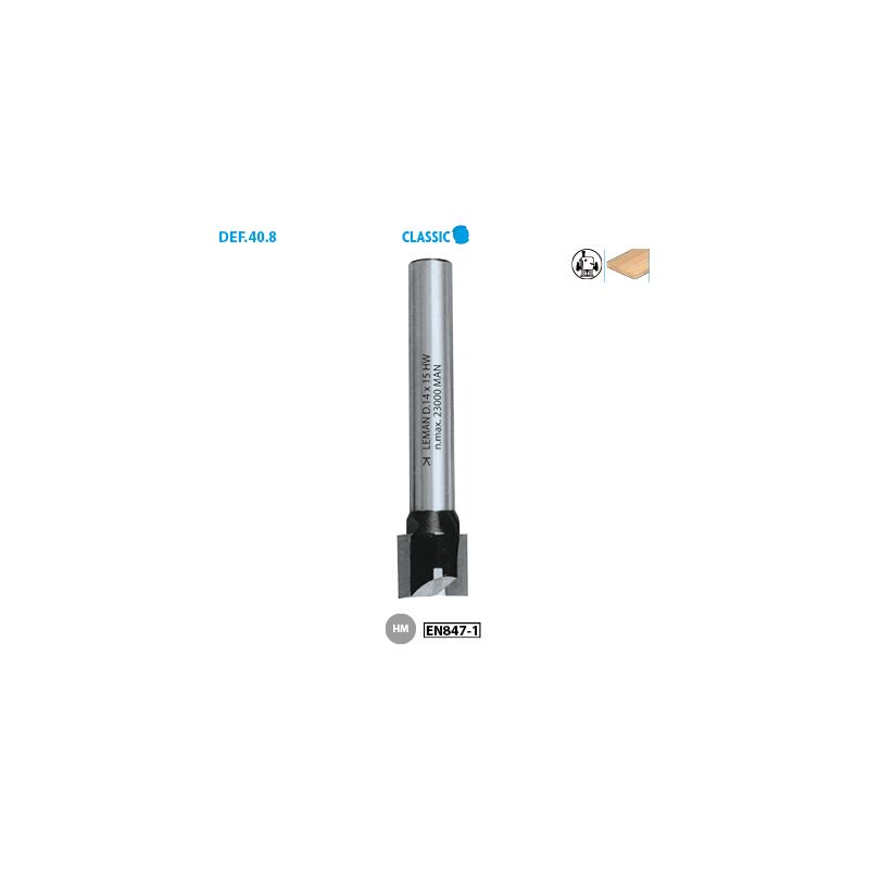 Leman - Mèche à rainer droite Classic ø 14 ø Queue 8 Long. 70 Long. Utile 15 Nbr coupes 2+1