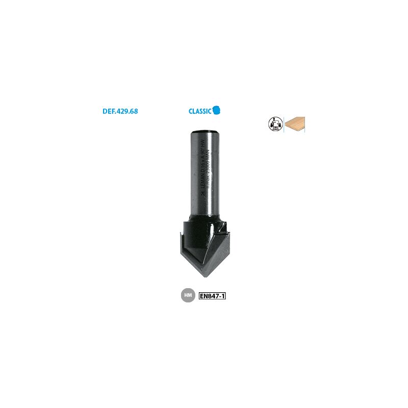Leman - Mèche à rainure en « v » pour bois Classic ø 14 ø Queue 8 Long. Utile 13mm