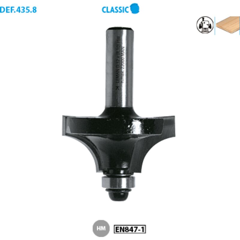 Leman - Mèche 1/4 de rond avec plat + guide D.53x25 mm queue 8 mm