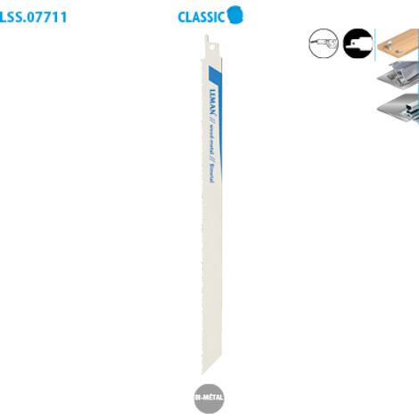 Leman - 5 Lame de scie Sabre / 280mm Pas 2,5mm Bois Avec Clous / Acier