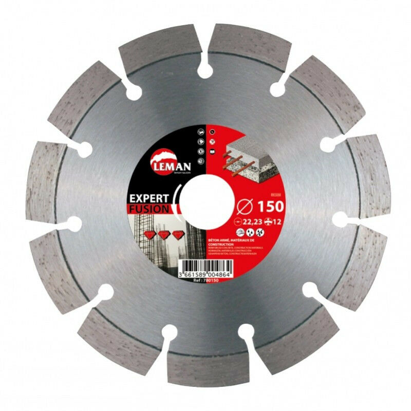 Leman - Disque Diamant Segments à Rainurer Béton 150x22,23 Ht 12