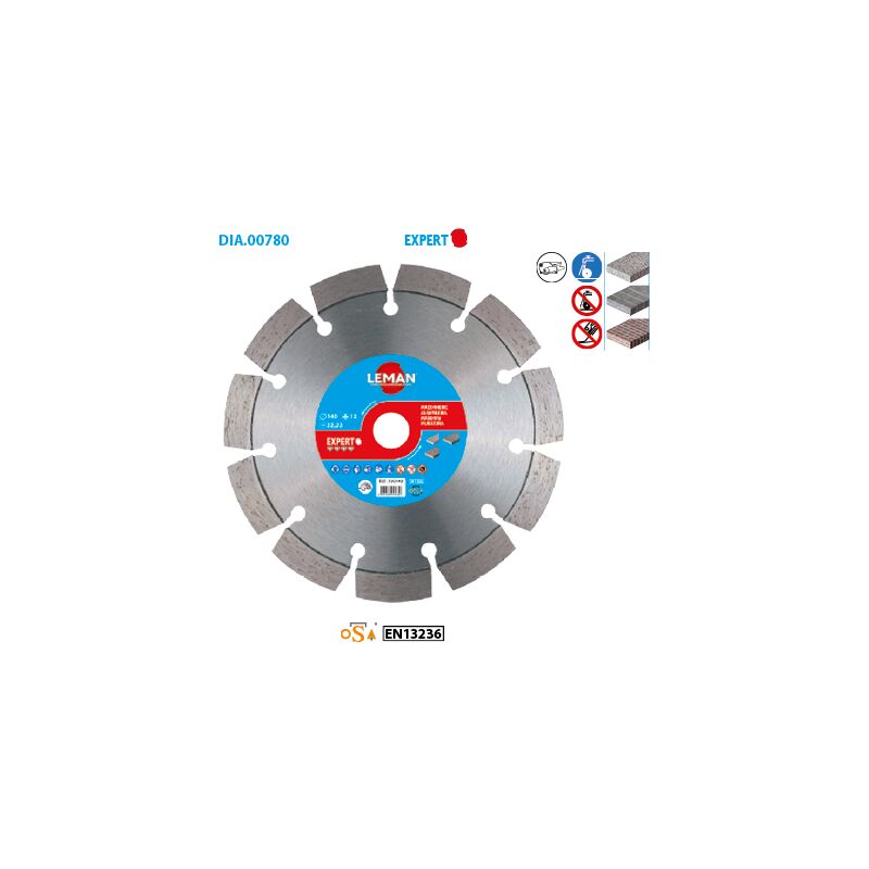 Leman - Disque diamant à rainurer béton Expert ø 125 Alésage 22,23 Ep. 2,2mm