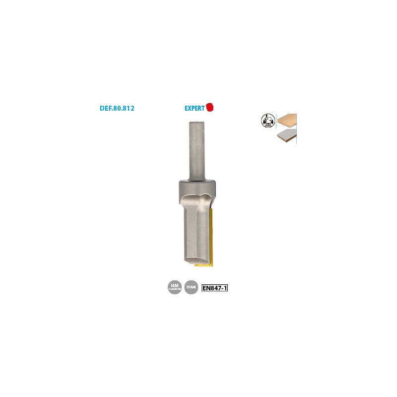 Leman - Mèche à rainer plaquette crochet au titane Expert ø 22 ø Queue 12 Long. 74 Long. Utile 30mm