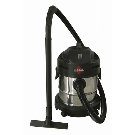 Leman – Aspirateur souffleur inox 20L 1250W – Dépression 18Kpa – Pour chantiers humides – LOASP201
