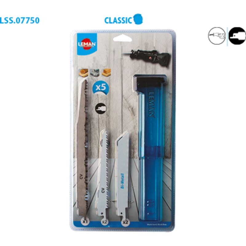 Leman - Assortiment de 5 lames de scie sabre - 7750.05