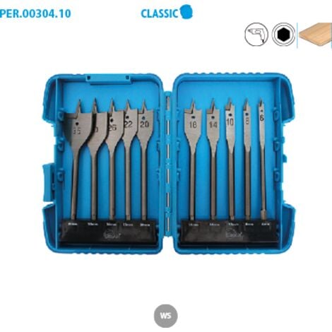 Leman - Coffret 10 mèches plates bois - 304.500.10