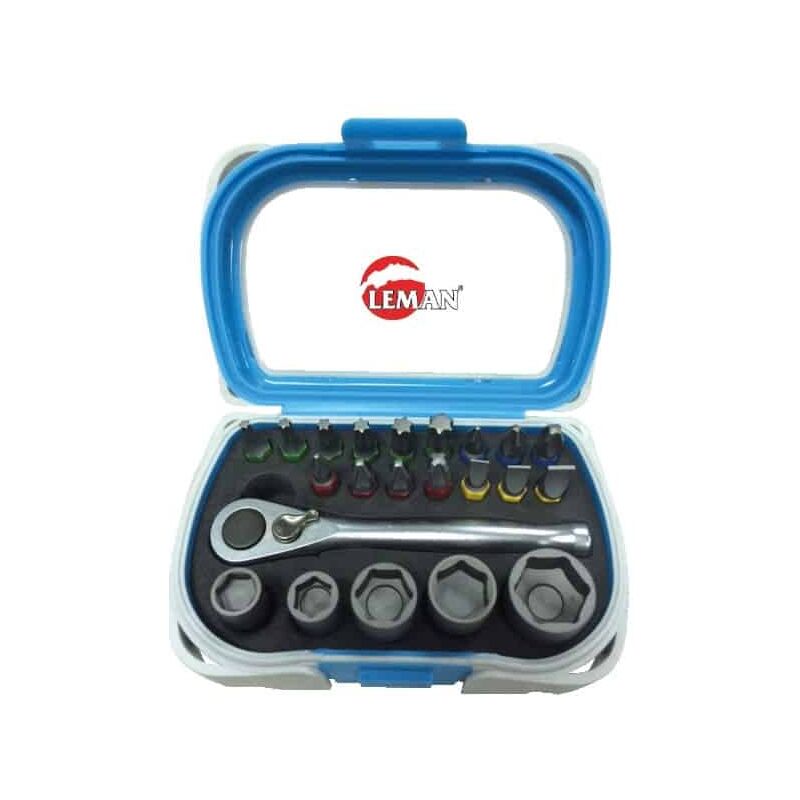 Leman - Coffret 22 pièces (16 embouts + 5 douilles + 1 cliquet) - 56022