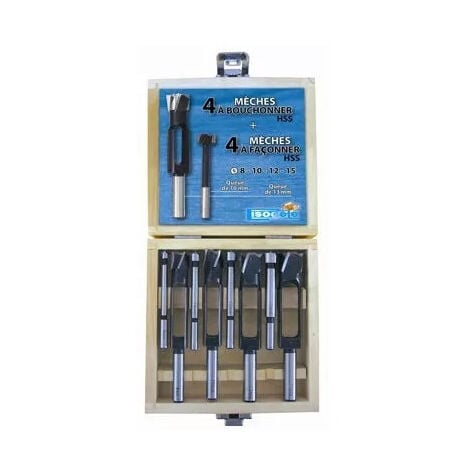 LEMAN Coffret de 4 mèches à bouchonner/façonner fond plat Classic