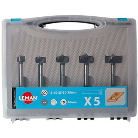 Coffret de 5 mèches à façonner à fond plat PRS.00100.7 Q10mm - LEMAN - 100.700.05
