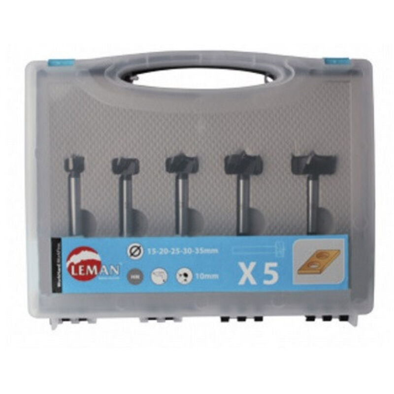 Leman - Coffret 5 mèches à façonner 100.700.05 - Fond plat - Carbure hm