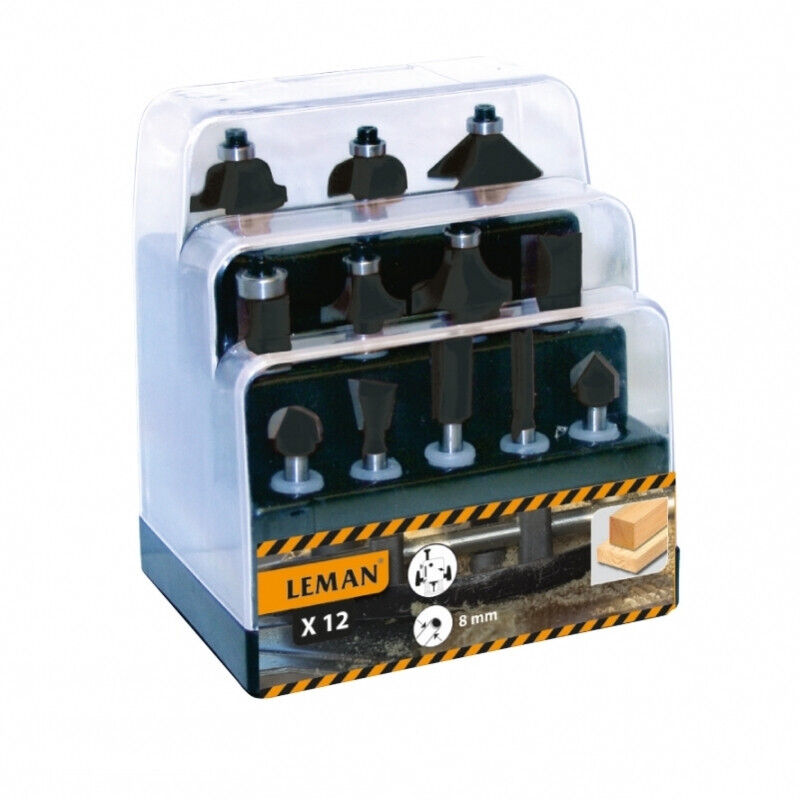 Leman - Coffret de 12 fraises de défonceuse hm q. 8 mm - 7100.712