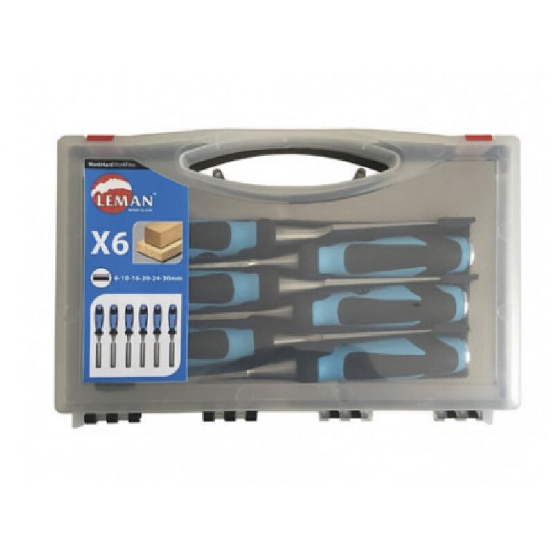 Leman - Coffret 6 ciseaux à bois manche bi-matière