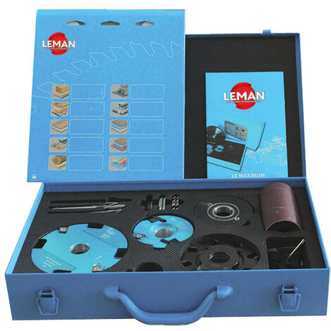 Leman – Coffret multi-outils 30 mm – 1 lame carbure Ø 250 – 3 mèches à mortaiser Ø 6-8-10 – Pour toupillage et mortaisage précis