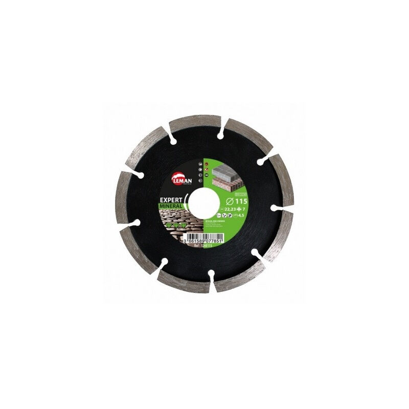 

Disco de diamante segmento para discos de mortero 115x22,23x8mm - Leman