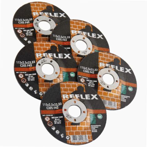 Leman – Disque à lamelles pour meuleuse 115 mm – Lot de 5 pièces – Pour découpe de pierre – Performance optimale sur matériaux durs