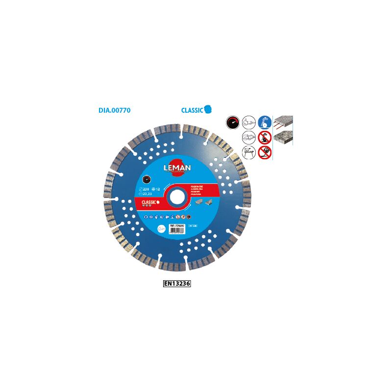 Leman - Disque diamant béton armé Classic ø 115 Alésage 22,23 Ep. 2,0mm