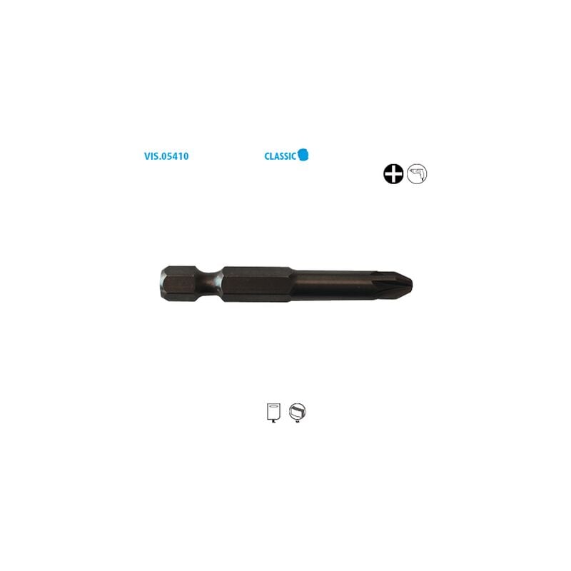 Embout de vissage série longue 1/4'' - PHILLIPS® Classic PH N°2 Long. 50 Boite de 15