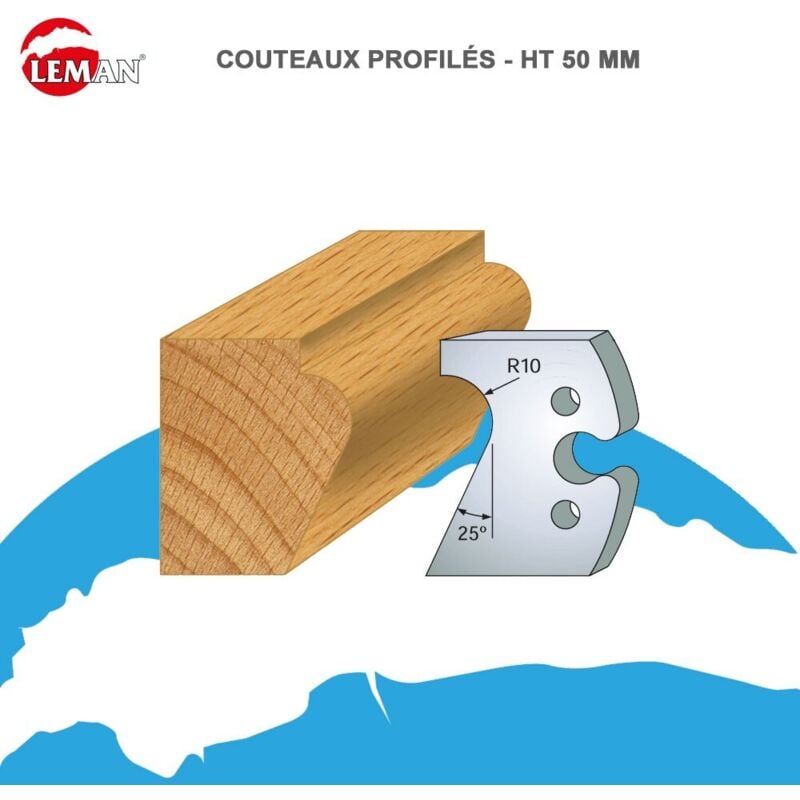 Leman - Jeu de 2 contre-fers profilés Ht.50 mm N°248