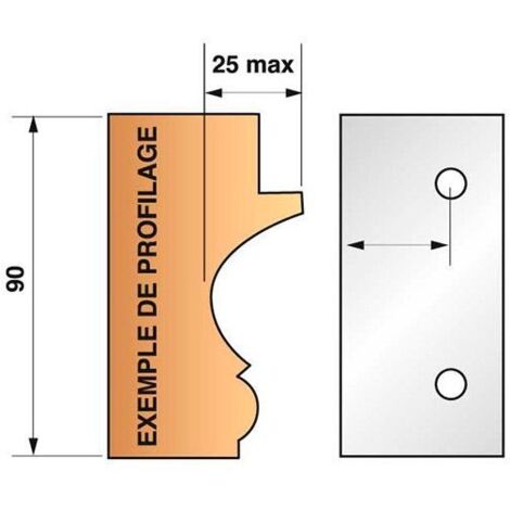 Leman - Jeu de 2 fers bruts N°299 pour porte-outils Ht.90 mm