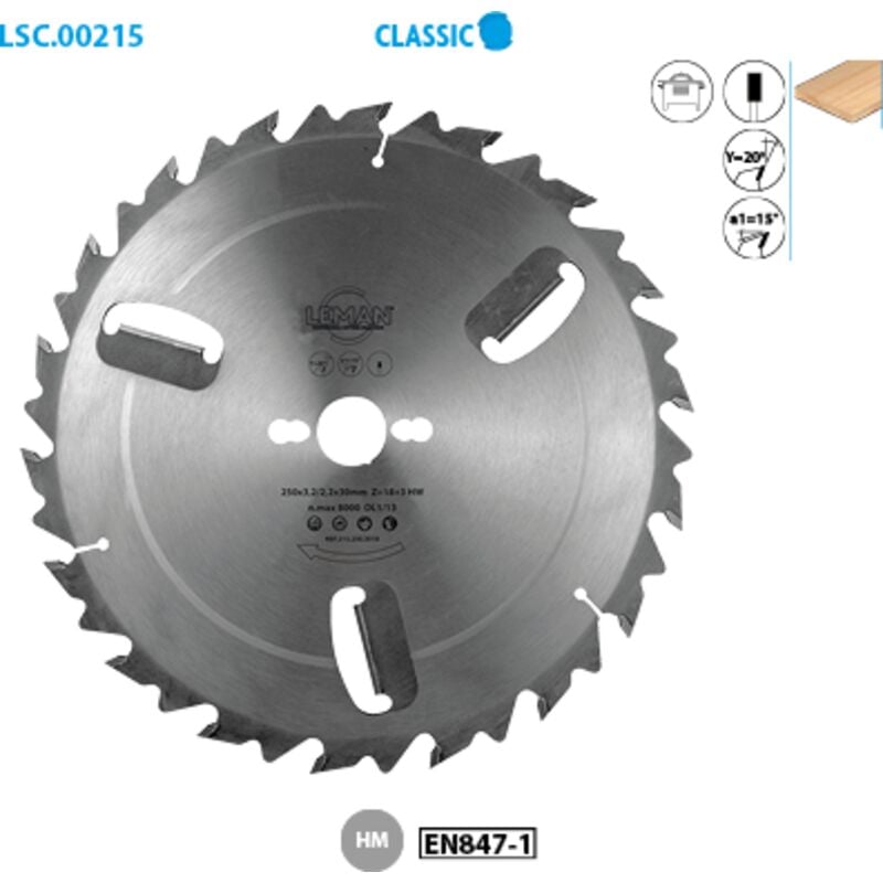 Leman - Lame Carbure 350x30x20z Plates+Ar +4r /Bois