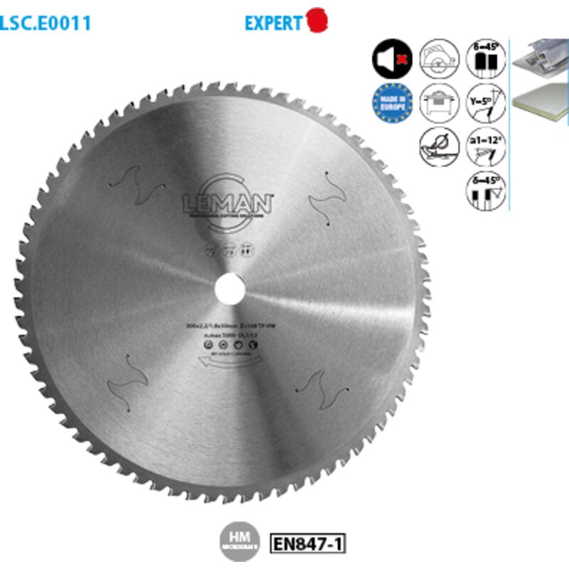 LEMAN  - Lame Carbure Micro-Grain 350x30x72z Tp / Metaux