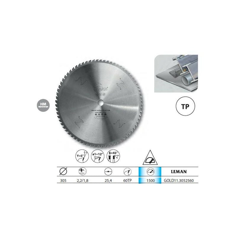Leman - Lame Carbure Micro-Grain 305x25,4x60z Tp / Metaux
